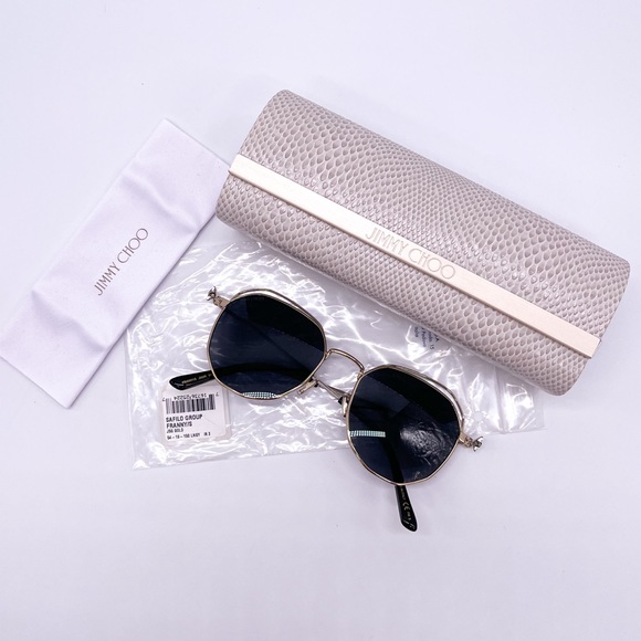 NEW JIMMY CHOO FRANNY/S J5G GOLD GREY METAL SUNGLASSES JIMMY CHOO EYEWEAR - Picture 12 of 12